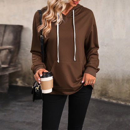 Damen Hoodie Lässig Kängurutasche Verstellbar Eveloria