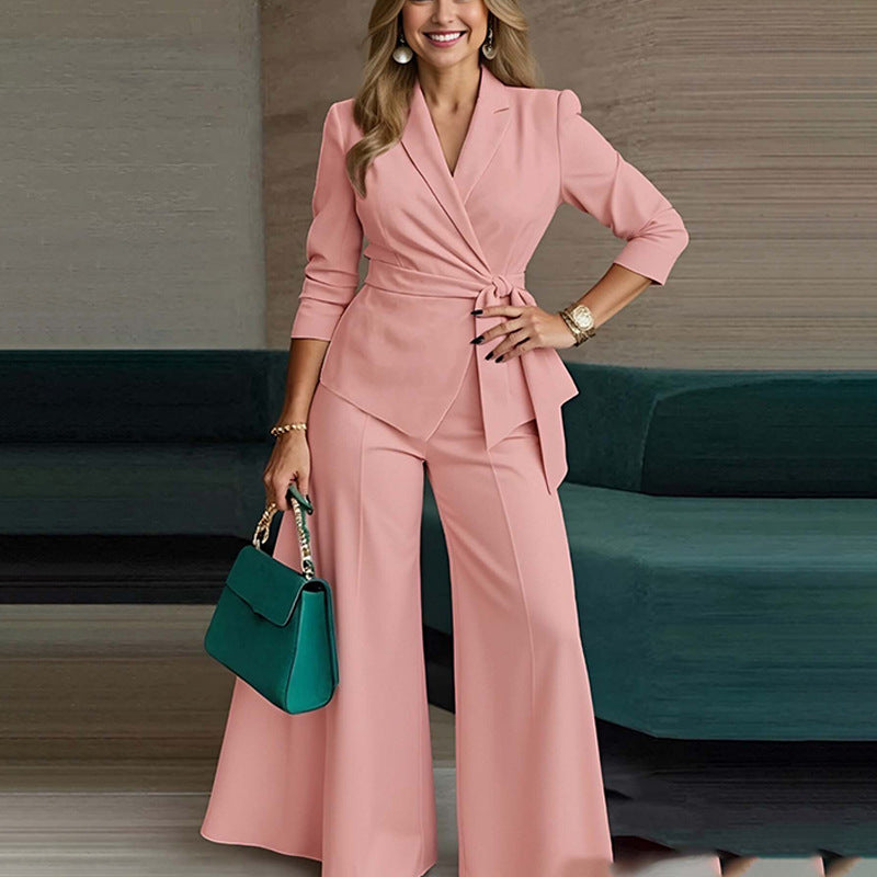 Damen Jumpsuit Tailliert Verknotetes Design Eveloria