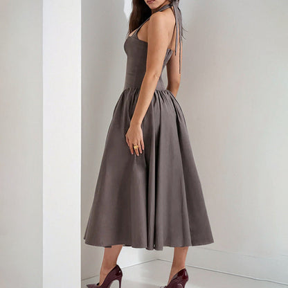 Damen Abendkleid V-Ausschnitt Volumöser Rock Eveloria
