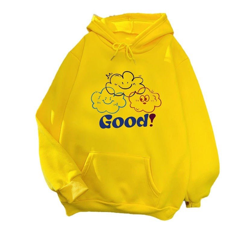 Damen Kapuzenpullover Cartoon-Motiv Bequem Eveloria