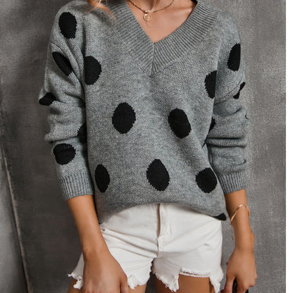 Damen Pullover V-Ausschnitt Grafikdesign Eveloria