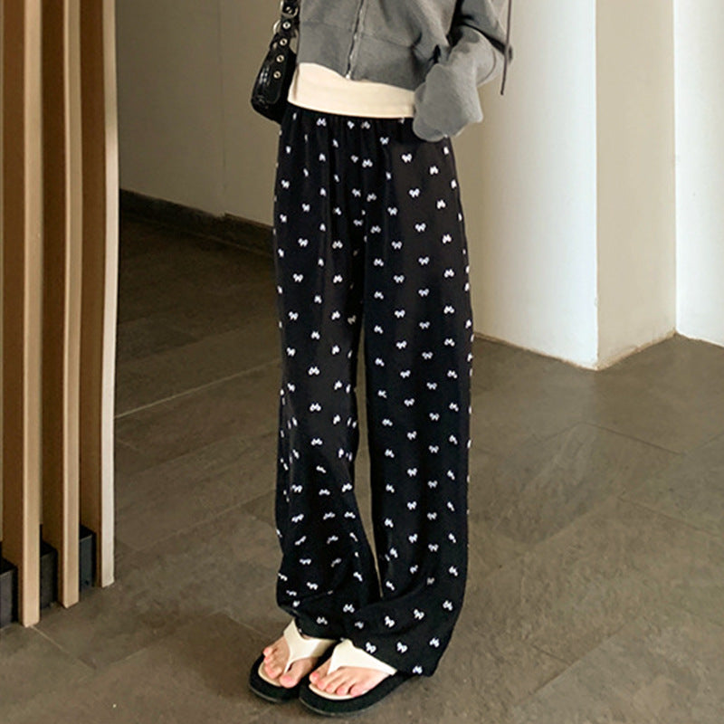 Damen Palazzo-Hose Elegant Muster Baumwolle