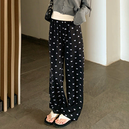 Damen Palazzo-Hose Elegant Muster Baumwolle