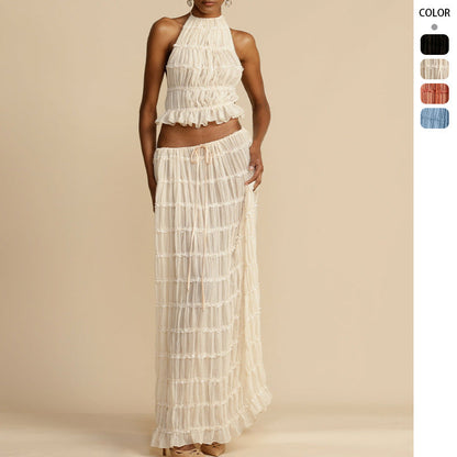 Damen Maxikleid Gerafftes Oberteil Eleganter Taillenauschnitt - Eveloria