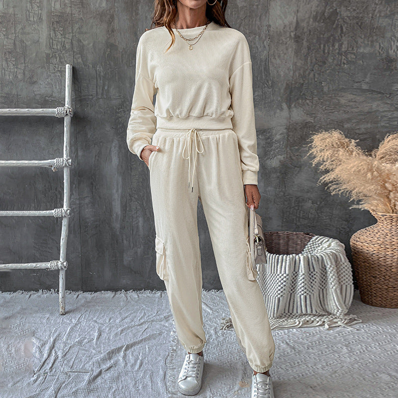 Damen Loungeanzug Elastisch Bequem Schwarz Eveloria - Eveloria