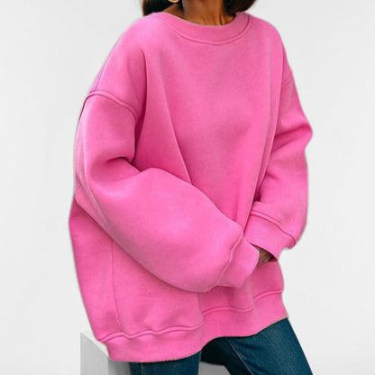 Damen Oversized Sweatshirt Weites Design Lässig Grau Eveloria