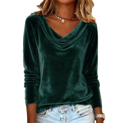 Damen Samt Pullover Eveloria Elegantes Design