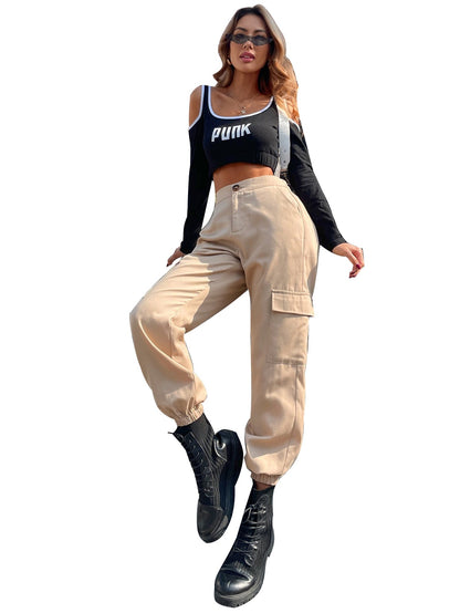 Damen Cargo-Hose Elastisch Bequem Eveloria