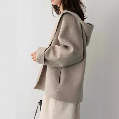 Damen Kapuzenjacke Weich Schwarz Eveloria - Eveloria