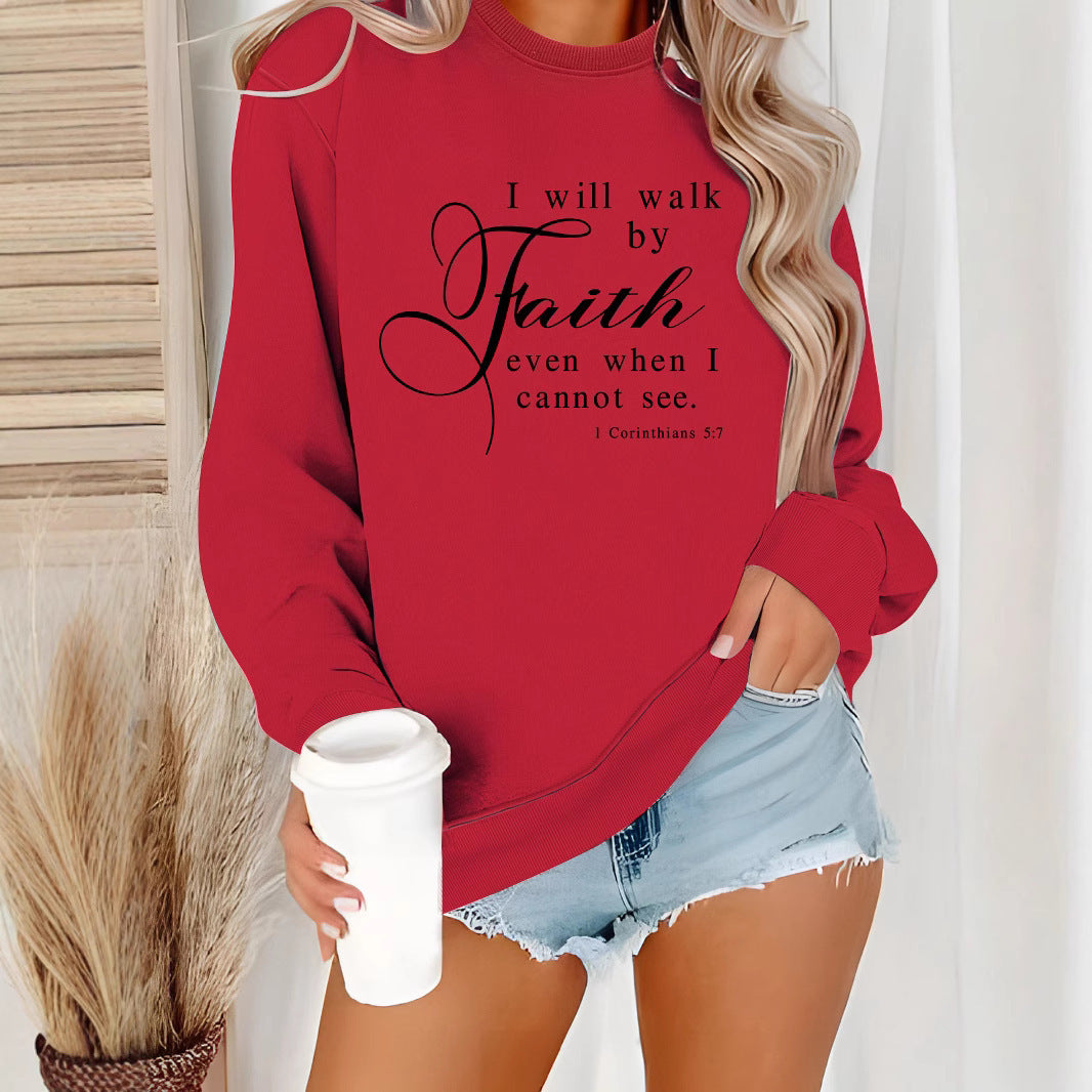 Damen Sweatshirt Weich Velours Mit Schriftzug Beige