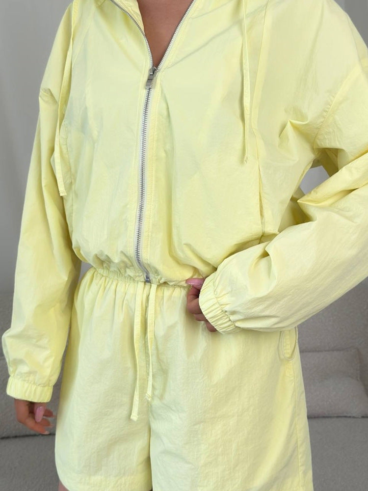 Damen Kurzanzug mit Kapuze Elastisch Eveloria