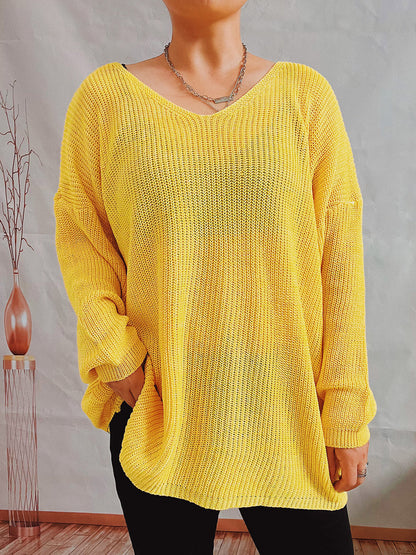 Damen Strickpullover V-Ausschnitt Modern Eveloria