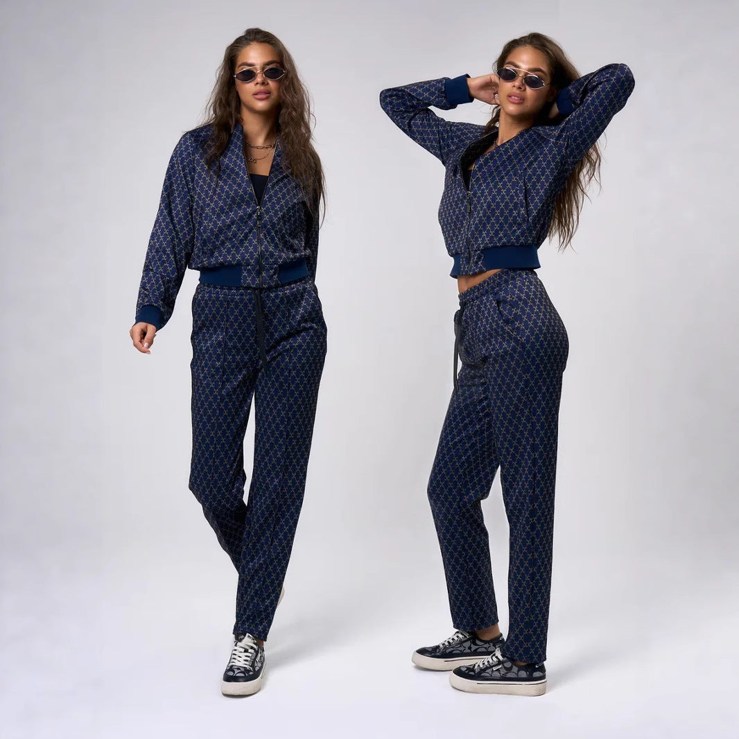 Damen Sportliches Loungewear-Set Kapuzenjacke Jogginghosen Eveloria
