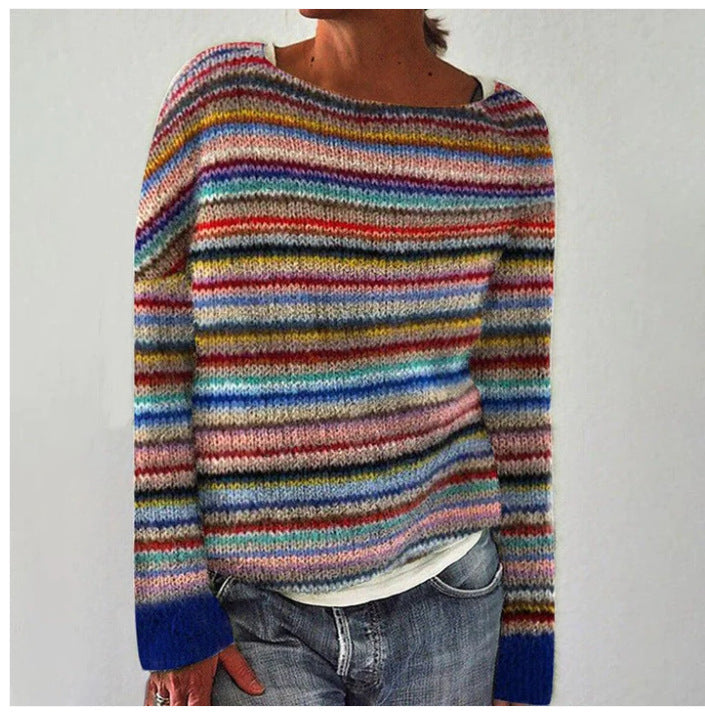 Damen Bunter Pullover Warm - Eveloria