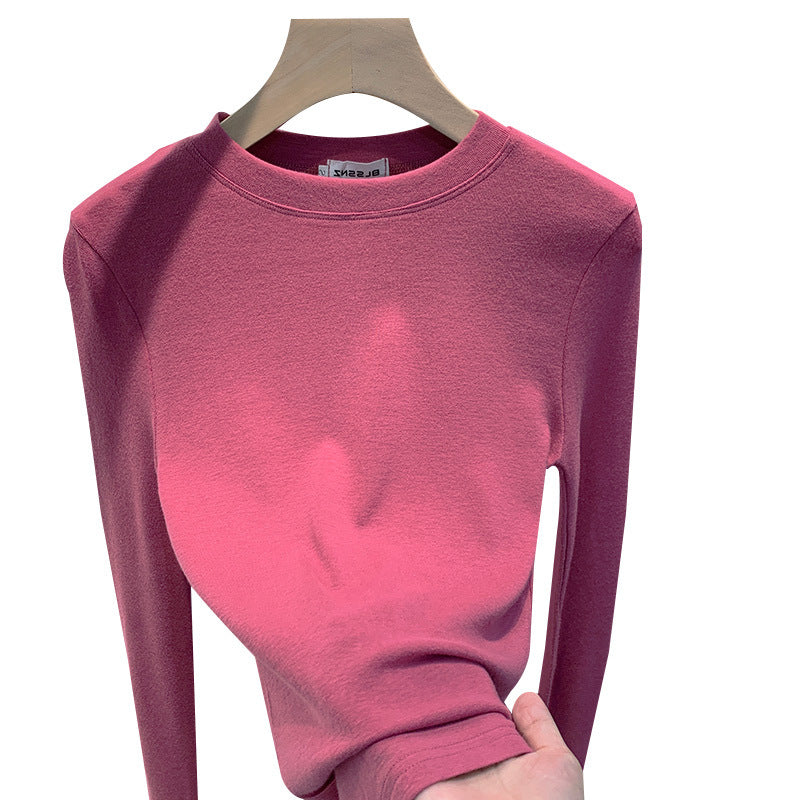 Damen Langarmshirt Feinestruktur Weiß Eveloria
