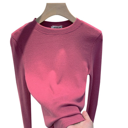 Damen Langarmshirt Feinestruktur Weiß Eveloria