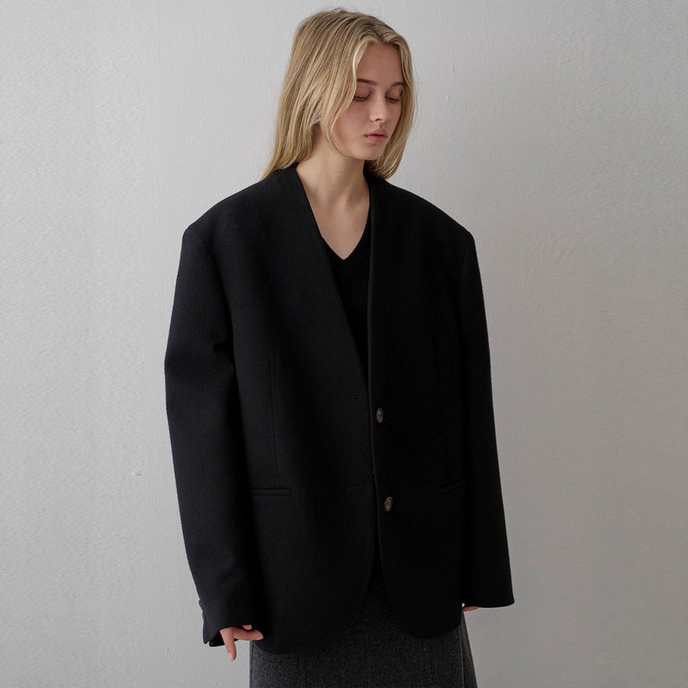 Damen Strickblazer Asymmetrisch Eveloria