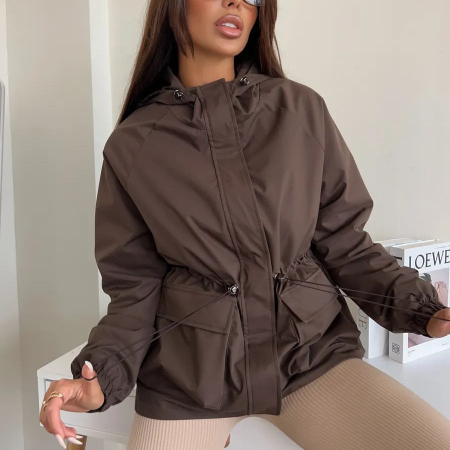 Damen Funktionsjacke mit Kapuze und verstellbarem Bund Eveloria - Eveloria