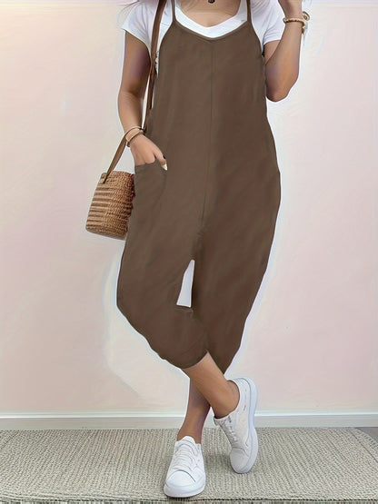 Damen Jumpsuit Komfortpassform Praktische Taschen Eveloria