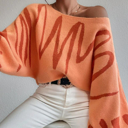 Damen Oversized Strickpullover Asymmetrisch Lässig Eveloria