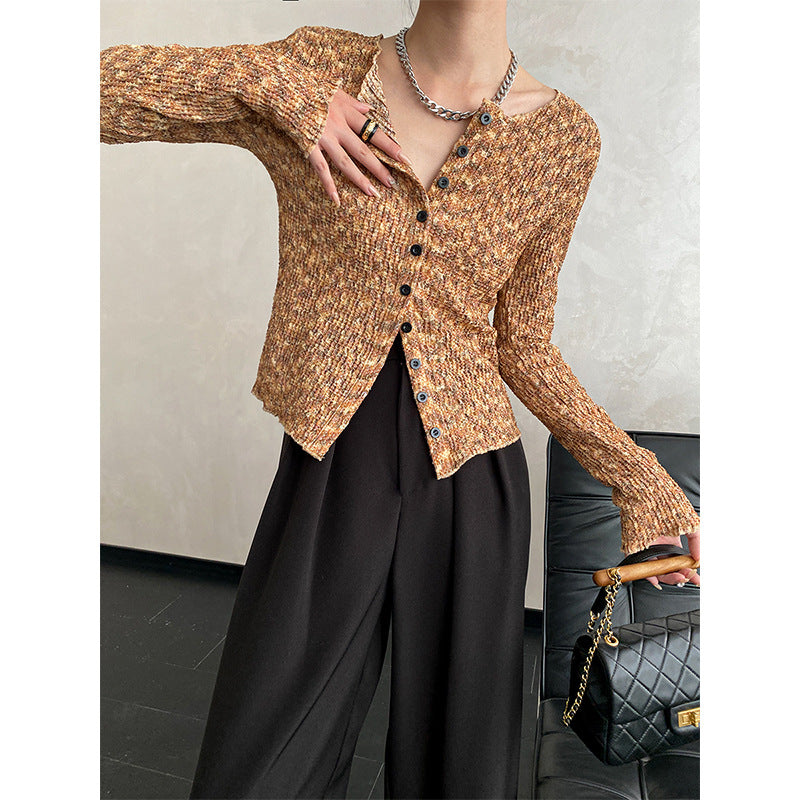 Damen Strickjacke Elegant Knopfdesign - Eveloria