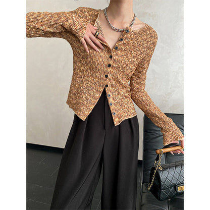 Damen Strickjacke Elegant Knopfdesign - Eveloria