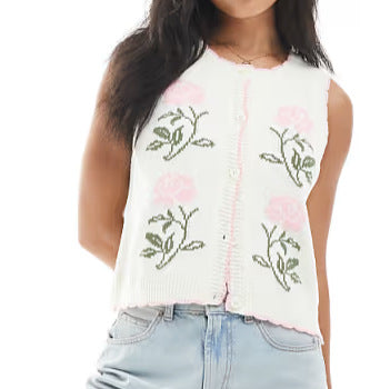 Damen Strickjacke Florales Design Elegantes Design Eveloria