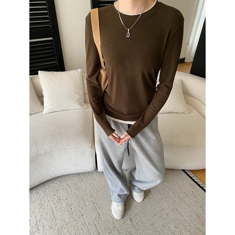 Damen Langarmshirt Baumwolle Lässig Eveloria