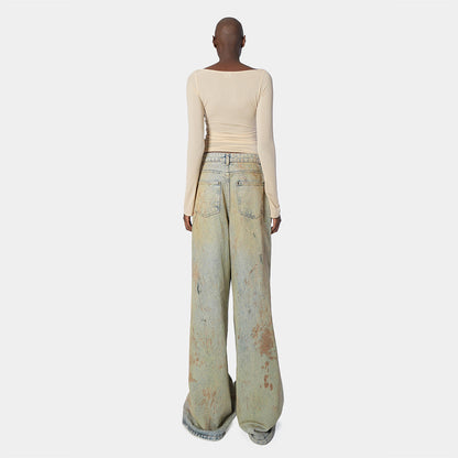 Damen Weite Jeans Kunstwerk-Design Eveloria
