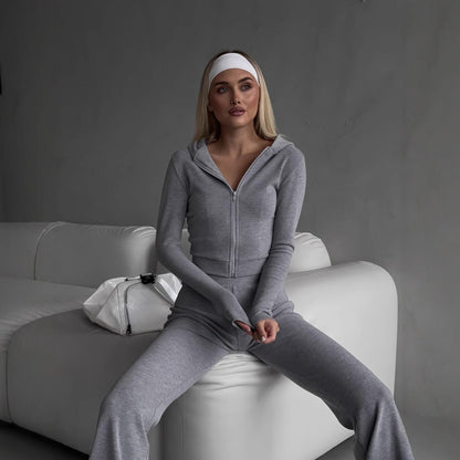 Damen Sportliche Hoodie und Leggings Set Eveloria