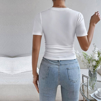 Damen Body V-Ausschnitt Raffung Eveloria