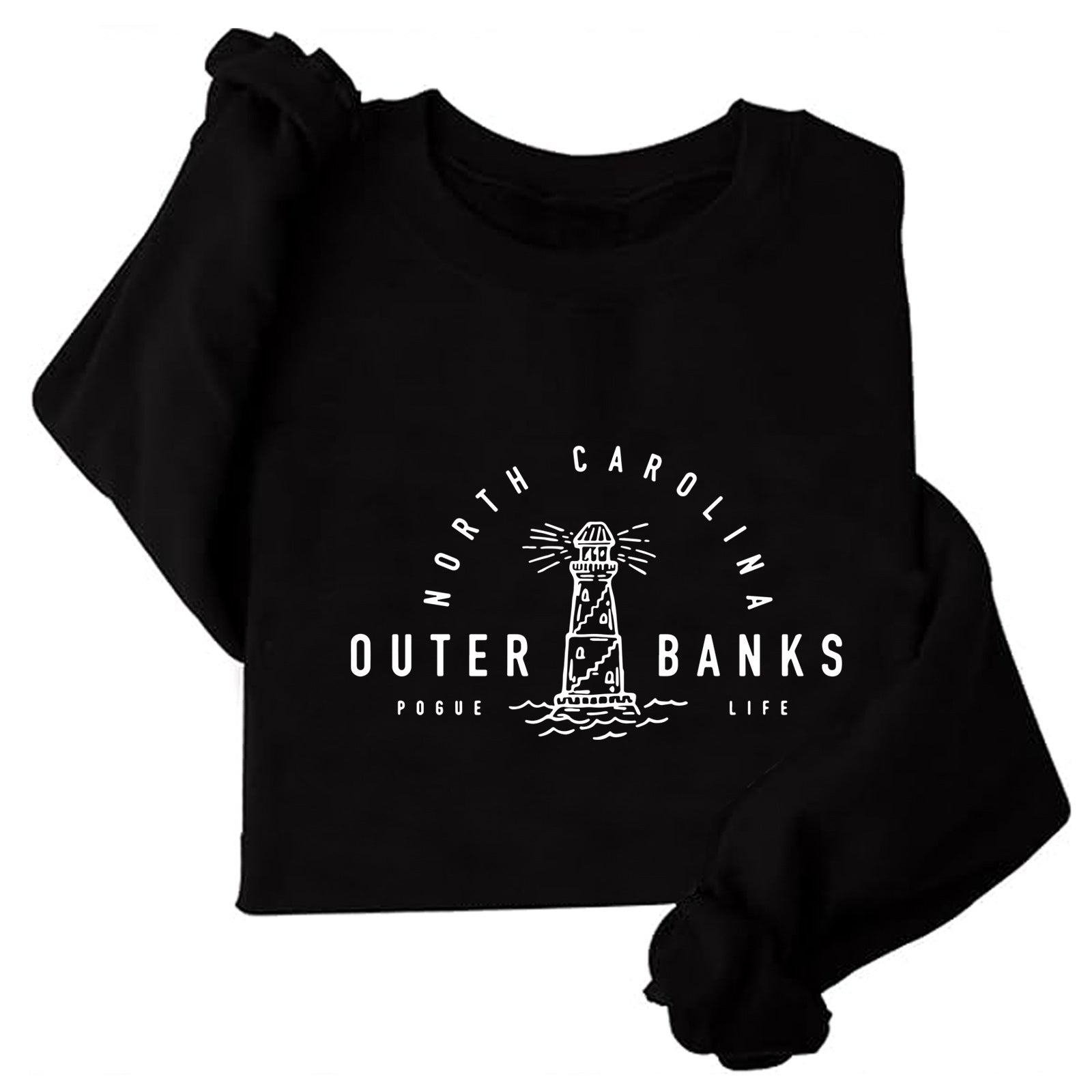 Damen Sweatshirt Leuchtturm-Motiv Lässiger Schnitt Grau Eveloria - Eveloria