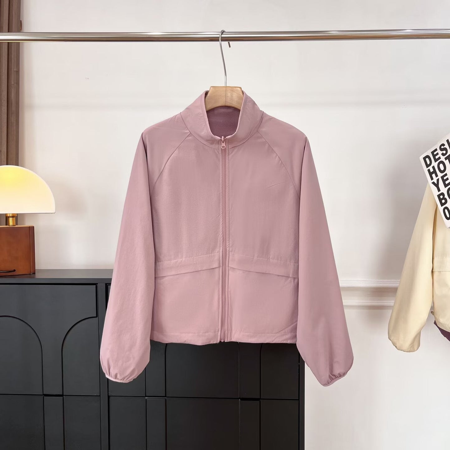 Damen Fleecejacke Hochkragen Eingrifftaschen Kuschelig