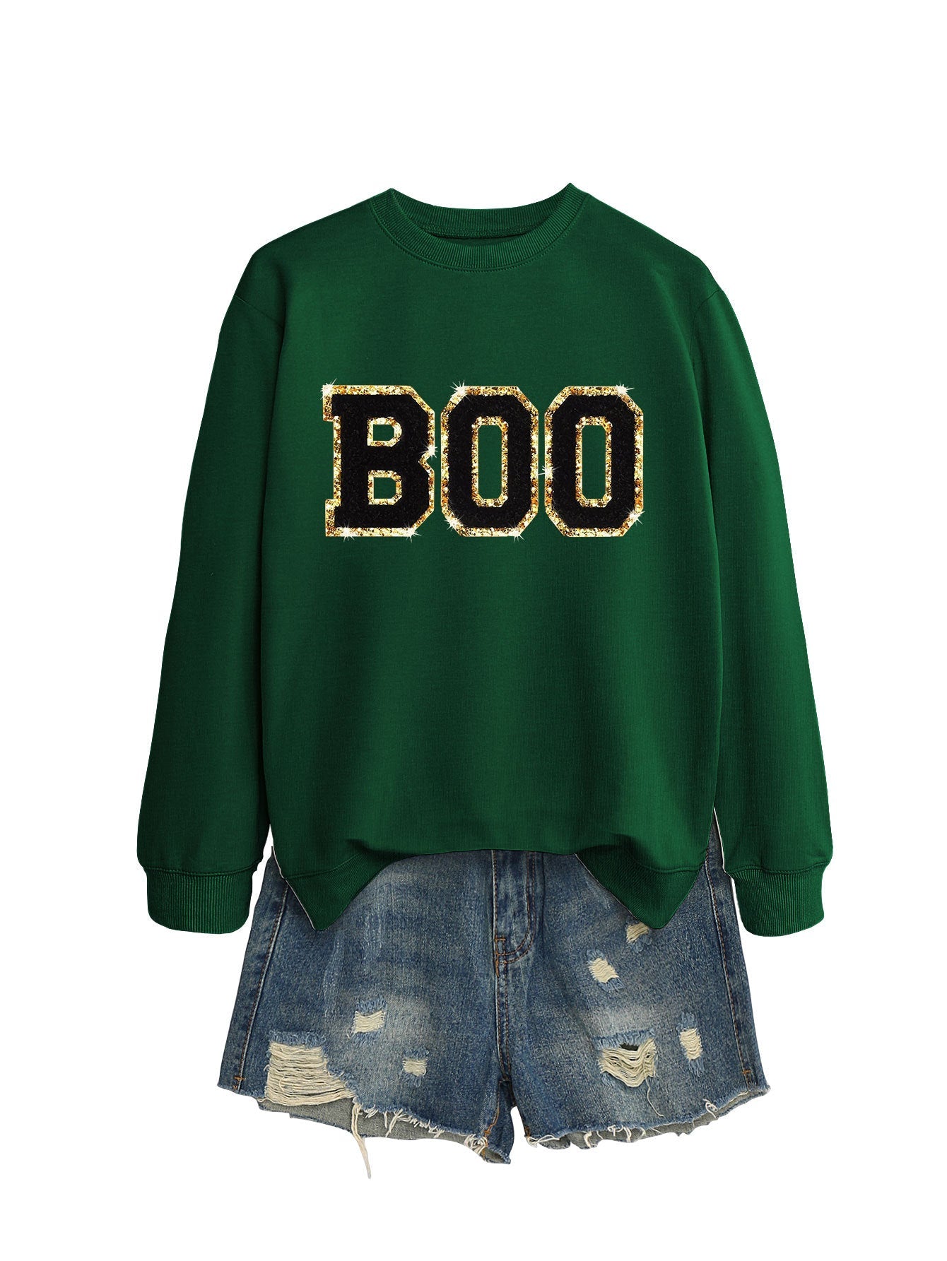 Damen Sweatshirt Glitzer Aufdruck Eveloria