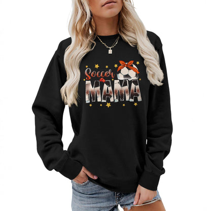 Damen Sweatshirt Soccer Mama Aufdruck Bequem Grau Eveloria - Eveloria