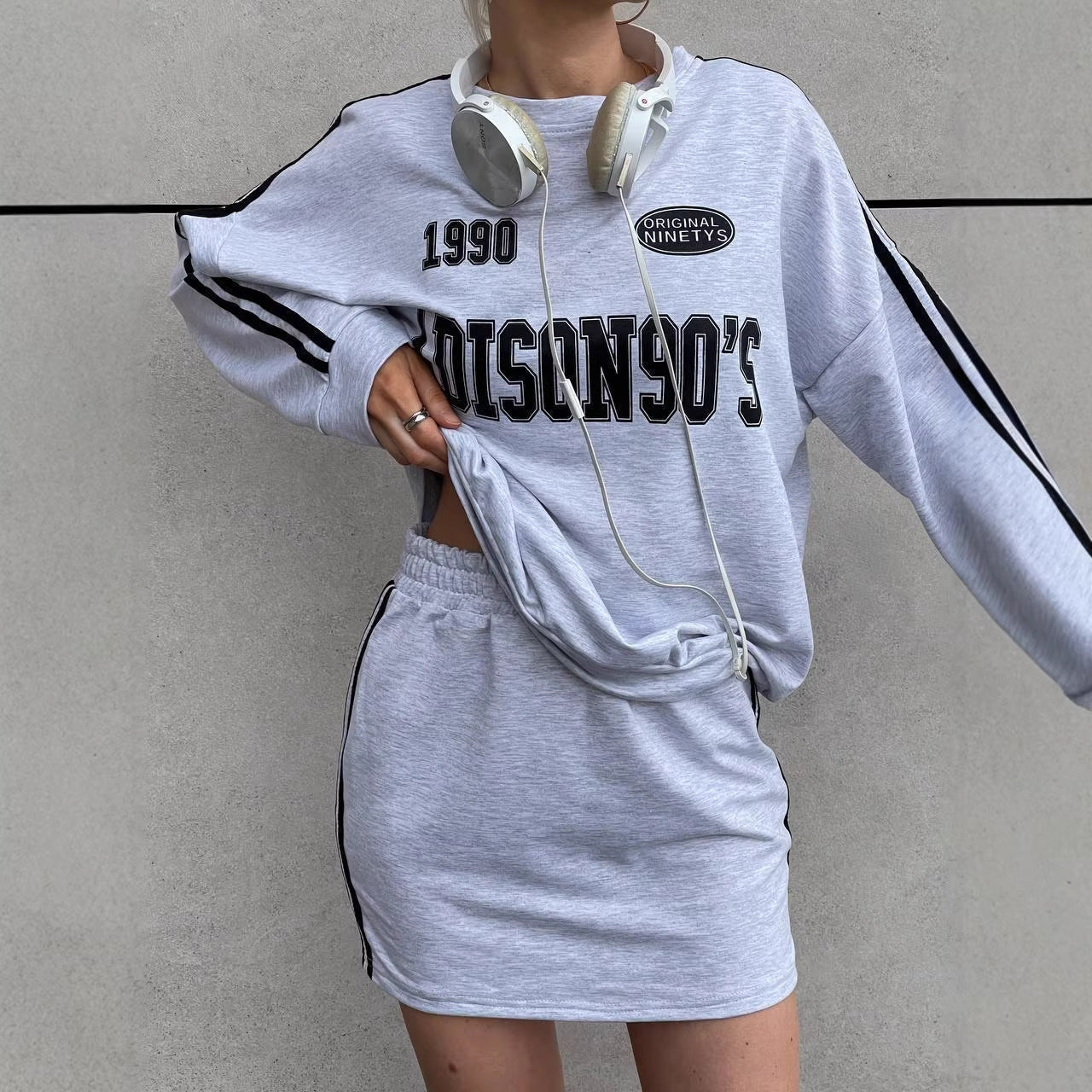 Damen Sweatkleid Lässig Mit Gürtel
