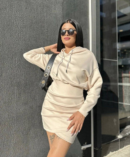 Damen Sportkleid Kapuze Lässiger Schnitt