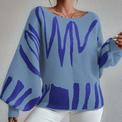 Damen Oversized Strickpullover Asymmetrisch Lässig Eveloria