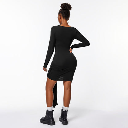 Damen Wickelkleid Figurbetont Längsärmelig Eveloria