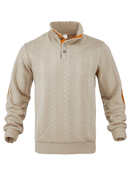 Herren Strickpullover Hoher Kragen Muster
