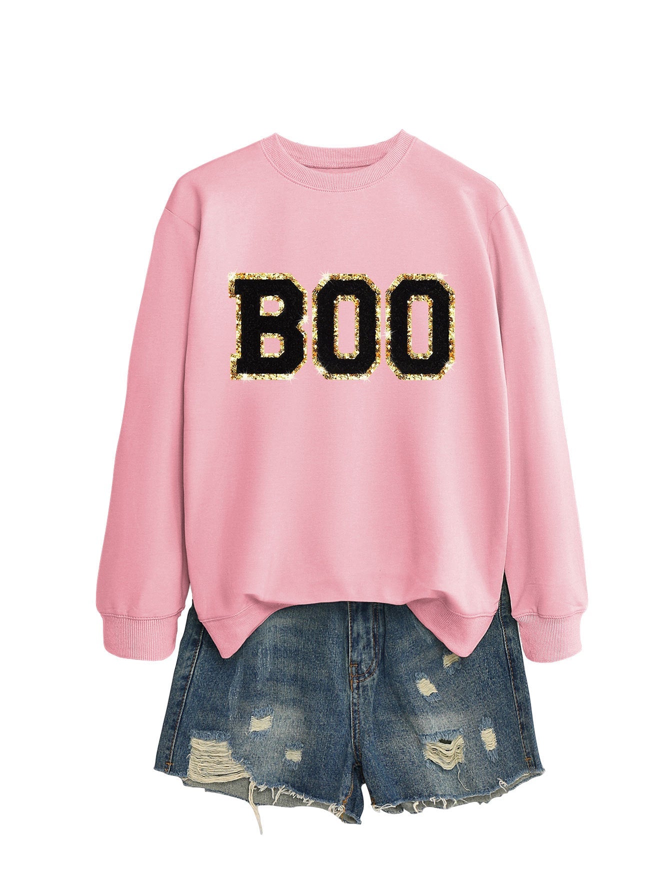 Damen Sweatshirt Glitzer Aufdruck Eveloria