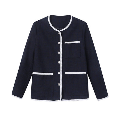 Damen Blazerjacke mit Dekorativen Knöpfen und Kontrasttaschen