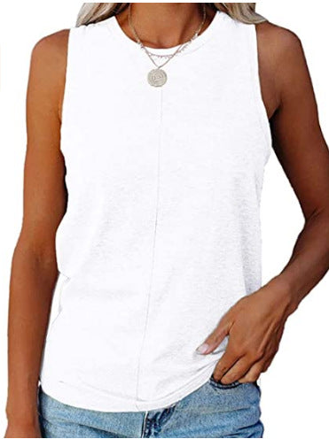 Damen Ärmelloses T-Shirt Elegant Schnitt Eveloria