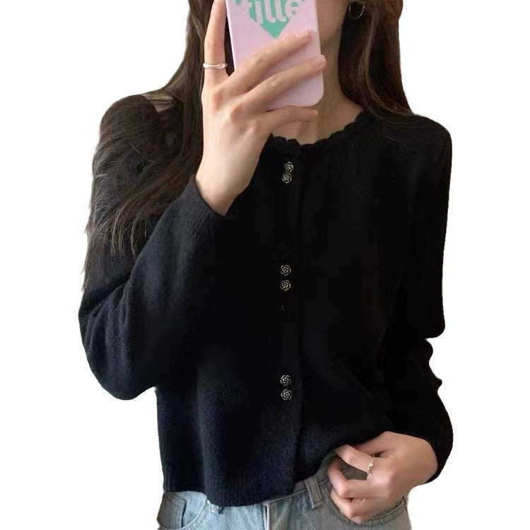 Damen Strickjacke Kuschelig Knopfverschluss Eveloria