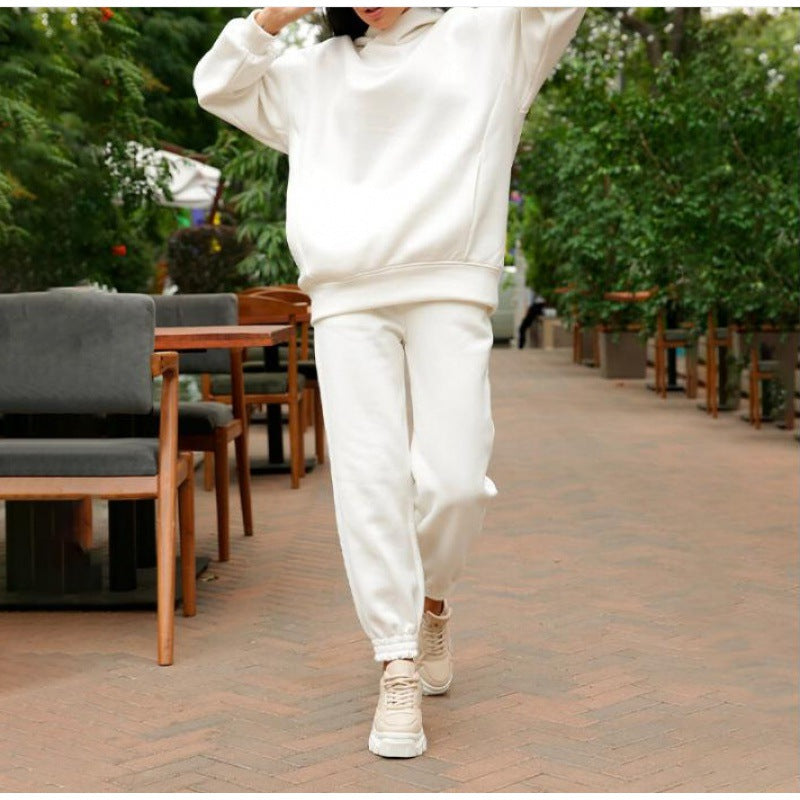 Damen Sweatshirt Jogginghosen Set Modern Passform Grau Eveloria