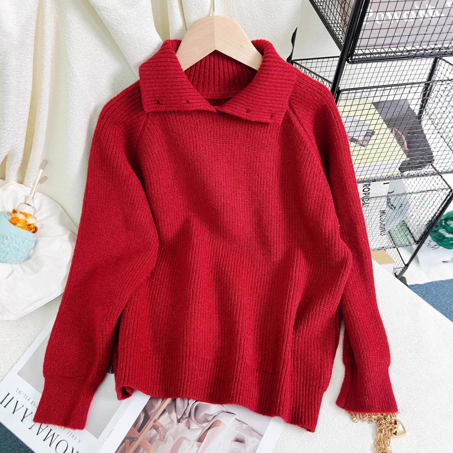Damen Rollkragenpullover Weiches Strickmaterial Warm Eveloria