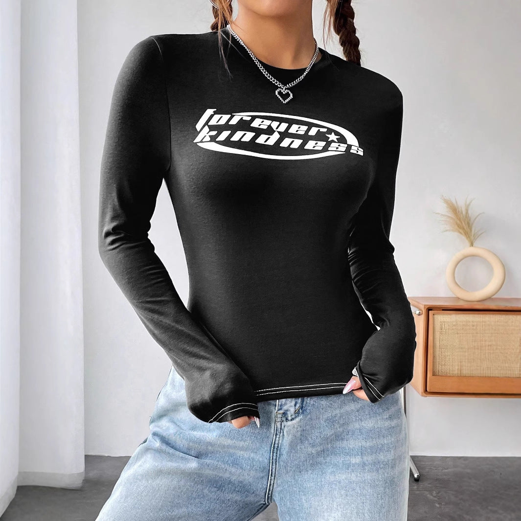 Damen Langarmshirt Hochwertiges Print Figurbetont Eveloria