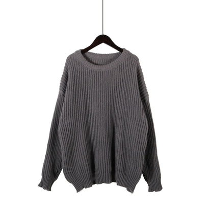 Damen Grobstrickpullover Oversized Lässig Eveloria
