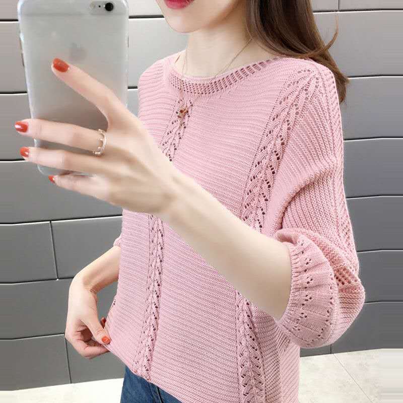 Damen Strickpullover Lässig Filigran Details Beige