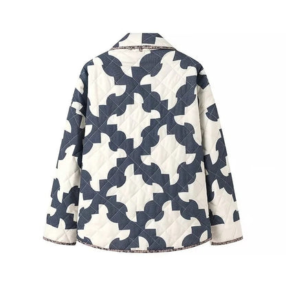 Damen Steppjacke Leicht Geometrische Muster Eveloria